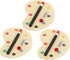 3pcs 1:12 Dollhouse Miniature Artist Palette and Paint Brush Model Toys for Kids Pretend Play