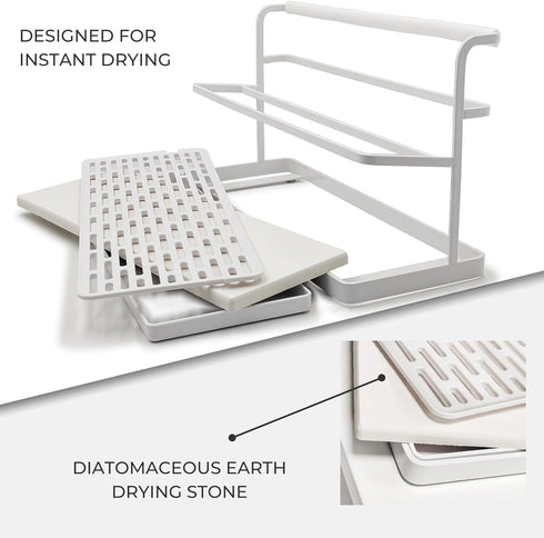 Selegna Diatomaceous Earth Bottle Drying Rack, Baby Bottle Drying Rack, Over Sink Instant Dry Small Dish Drying Rack
