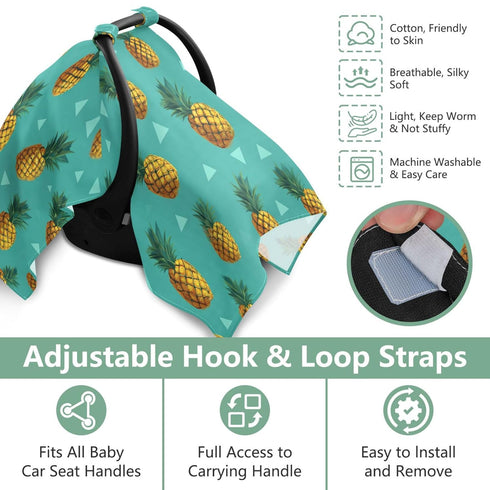 Mazeann Summer Pineapple Pattern Car Seat Cover Baby Breathable Soft Infant Carseat Covers Canopies Babies Carrier