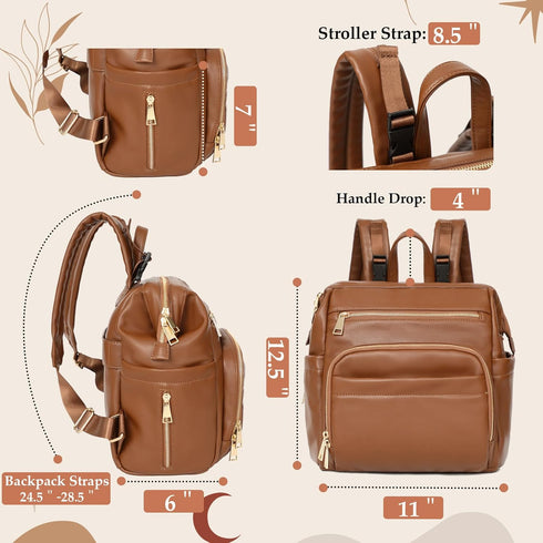 Backpack 12 Bag,2 Omanmoli Small Diaper Bag Mini Diaper Bag Leather Diaper Bag With Pockets Baby Travel Insulated