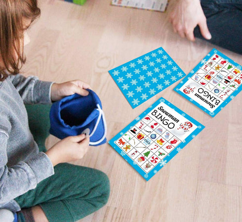 Joy Bang Christmas Bingo Game for Kids & Adults, Snowman Bingo Game for 24 Players Christmas Party Activities
