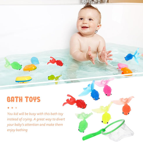 TOYANDONA Tub Toys Bathing Set, Cartoon Bathtub with Fishing Water and Fish Pool Essentials for Kids