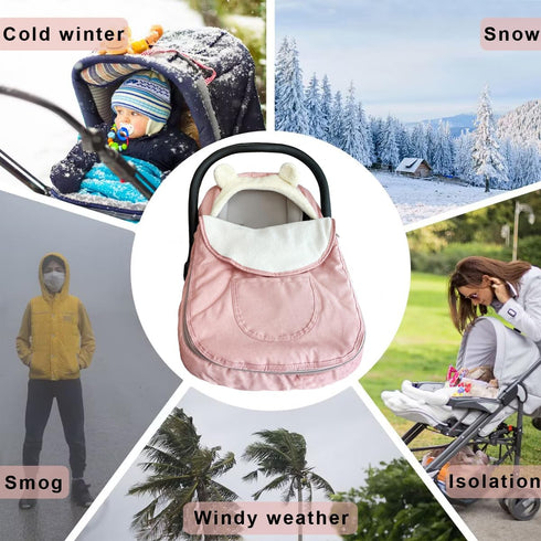 Car Seat Covers for Babies,Winter Baby Car Seat Cover Infant Carseat Covers Canopy,Universal Baby Carrier Cover