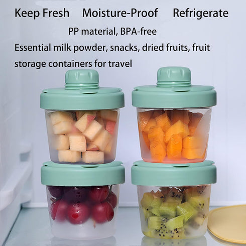 IENYPA 4 Layers Baby Milk Powder Formula Dispenser on The go, Baby Formula Containers for Travel, Formula Holder Mixer