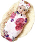 Galabloomer Newborn Receiving Blanket Headband Set Baby Flower Rose Swaddle with Big