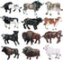 Hiawbon 12 Pcs Miniature Cattle Figurines Set - Mini Cow Models Plastic Cattle Models