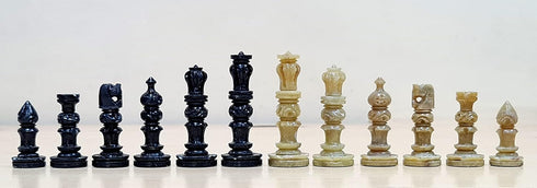 StonKraft 12x12 Stone Wooden Chess Game Board Set + Handcrafted Pawns