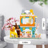 QLT QIAOLETONG Cute Cat House Toy Building Set for Girls 6-12, 521 PCS Friendship House Kit Compatible with Lego