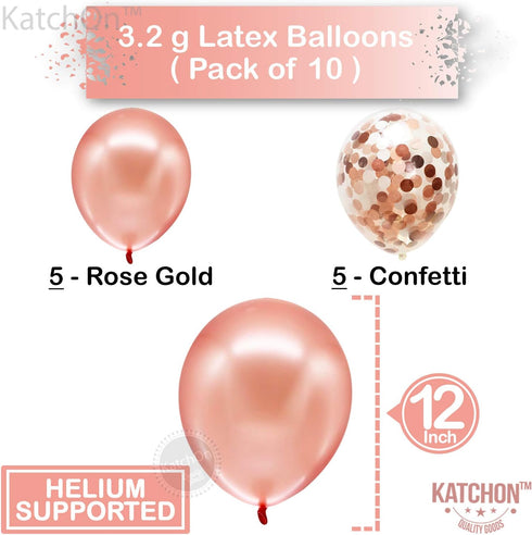 KatchOn Rose Gold 30 Balloon Numbers Set - Giant 40 Inch | 30th Birthday Decorations for Women with Confetti Balloons