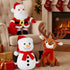Poen 3 Pcs 11 Inch Christmas Stuffed Animals Set Santa Claus Snowman Reindeer