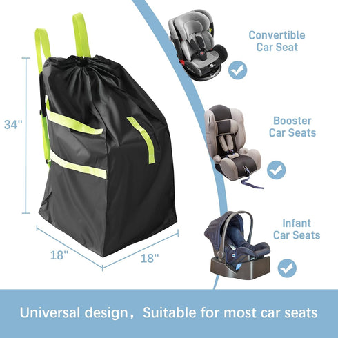 DMS PROTECTOR Car Seat Travel Bag for Airplane, Water-Resistant Gate Check Bag with Adjustable Carry Straps, Universal