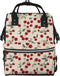 Qewfoju Red Cherries 2 Print Diaper Bag Backpack Large Capacity Diaper Backpack Baby