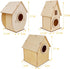 Glintoper Art Craft Wood Toys for Kids - 4 Pack DIY Bird House Kit, Build and Paint Birdhouse with Paints & Brushes