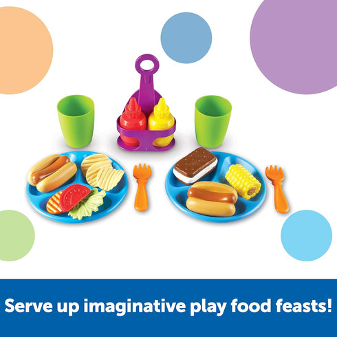 Learning Resources New Sprouts Cookout! - 19 Pieces Barbecue Set for Pretend Play Food for Toddlers 18+ Months