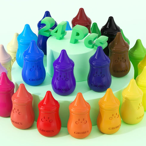 YSNYSN 24 1-3 Colors Toddler Crayons Non-Toxic, Unbreakable crayons for toddlers -, Easy to Hold
