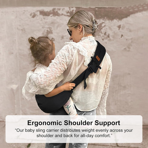 huefain 6-36 (10-30 lbs), Baby Sling Carrier for Infants and Toddlers Months Lightweight & Breathable Cotton Hip