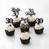 24 PCS 30th Birthday Cupcake Toppers, Hello 30 Cake Topper, Thirty 30 & Fabulous Cupcake Picks, 30th Birthday