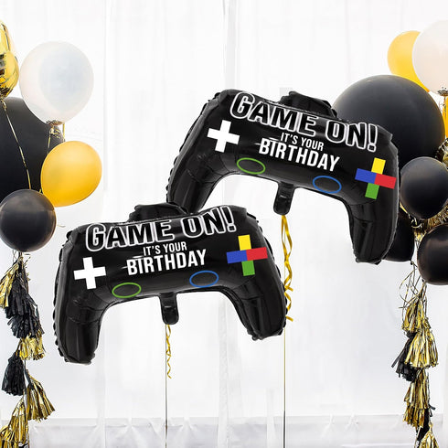 Gejoy 8 Pcs Video Game Party Balloons, 23.6 x 15.7 Inch Aluminum Foil Balloons for Gamer Birthday Decoration