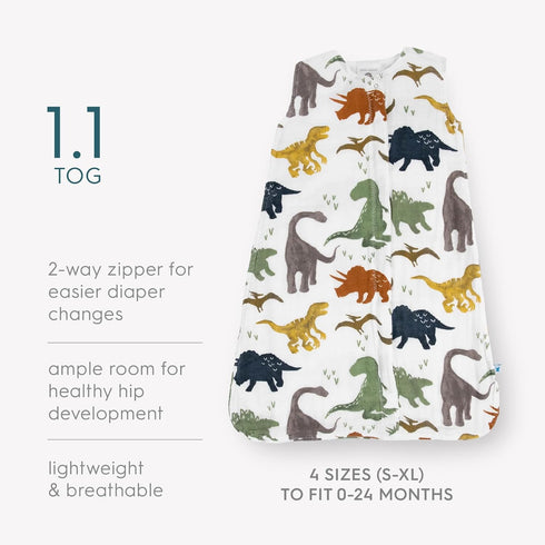 12-18 1.1 2 Little Unicorn Month Premium Muslin Sleep Sack TOG | Soft & Breathable Muslin Cotton for safer sleep | way