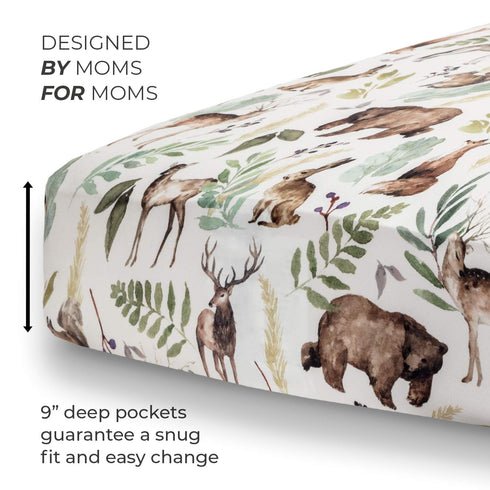 Pobibaby - Premium Single Fitted Baby Boy Crib Sheets for Standard Crib Mattress - Ultra-Soft Cotton Blend, Safe