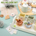 Set Set 1 2 3 4 5 Wooden Tea Party for Little Girls, Play Tea for Kids Toddlers, Pretend Play Kitchen Toy Gift
