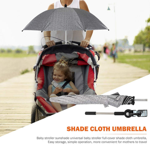 TOYANDONA Stroller Sun Cover Umbrella, Clip On UV Rain Protection Blackout Blind for Strollers, Bicycle, Baby Carriage