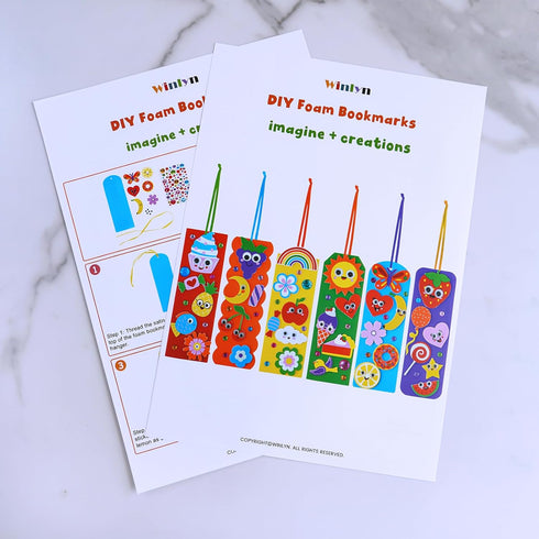 36 Sets Summer Sets Winlyn Crafts Kits DIY Whimsical Bookmarks Decorations Art Fruits Treats Animals Sun Rainbow Foam