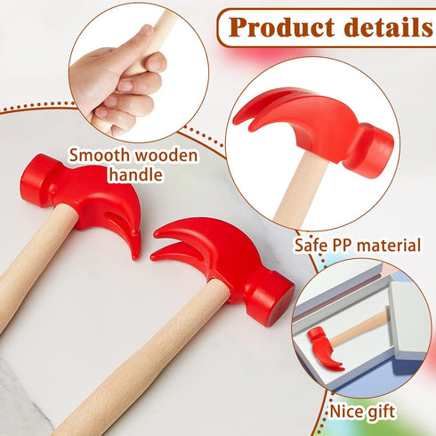 16 Hammer Hammers Deekin Pcs Wooden Toys Red Simulation Peg Maintenance Toy Tools Educational Toys for School Gift