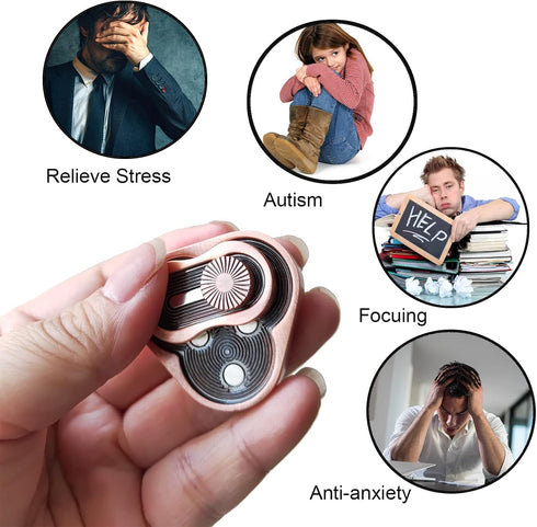 Metal Fidget Slider - Triangle Rotation Fidget Toys for Adults, Clover Shape EDC Toys for Stress Relief