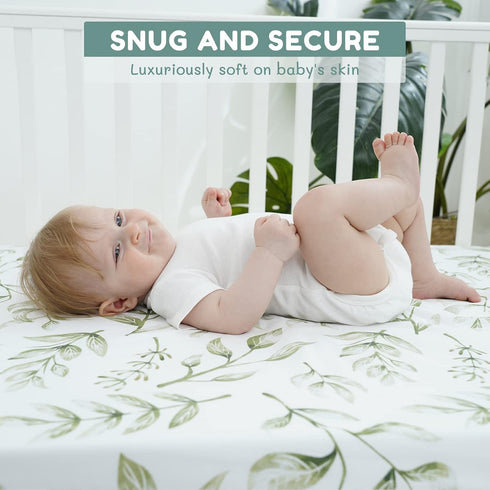 2 Pack 28" 52" TCBunny Premium Fitted Baby Crib Sheets for Standard Crib Mattress - Ultra-Soft Cotton, Stylish Rabbit