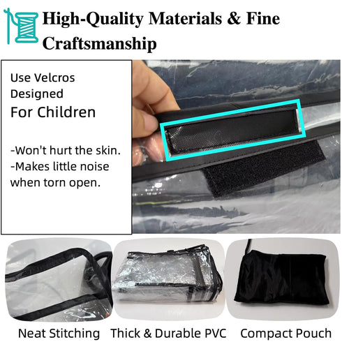 Hiviva W4 4 Stroller Rain Cover Compatible with Wonderfold Wagon, Seater Wagon Stroller Rain Cover Waterproof