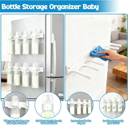 Essentials2-Pieces Palksky Baby Bottle Storage Organizer for Dr. Brown's,Baby Bottle Holder for Wall Storage, Fridge