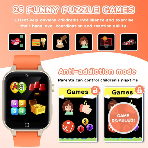 Cosjoype Kids Smart Watch Gift for Girls Age 3-12, 26 Games HD Touch Screen Kids Watches with Video Camera