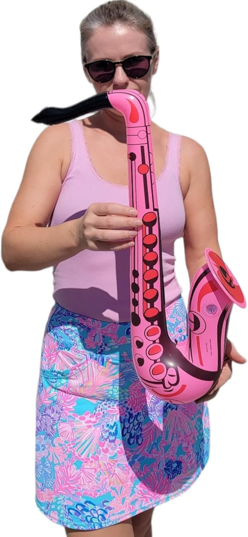 Colorful 22" Saxophone Inflates, 3 Colors Inflatable Musical Instrument for Pretend Play, Birthday Party DJ