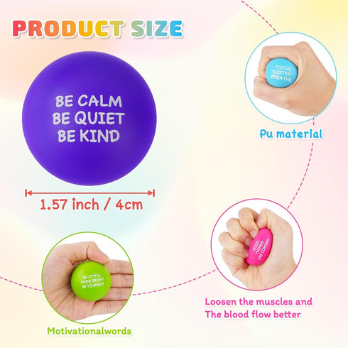 8PCS SHQDD Stress Balls for Adults, Foam Stress Relief Toys for Kids & Adults, Bulk Squeeze Balls for Office Relief