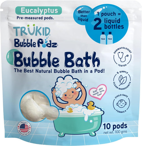 TruKid Bubble Podz Bubble Bath for Kids, Toddlers, & Babies, Tear Free