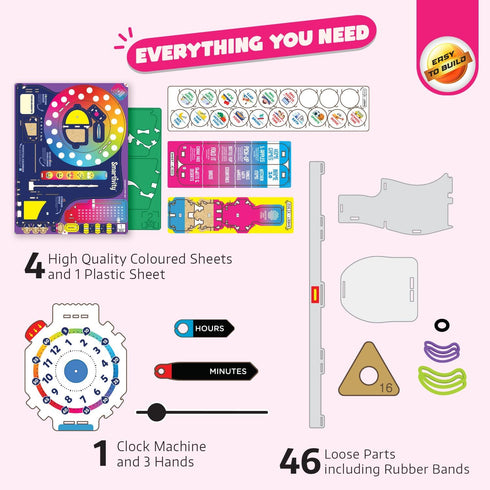 8-14 8,9,10,11,12,13,14 Smartivity DIY Interactive Clock with Stationary Organiser for Kids Ages | Features an Infinity