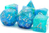 7-Die RPG Blue DND Dice Set, Resin D&D Polyhedral Glitter Dice Set for Tabletop Role Playing Game