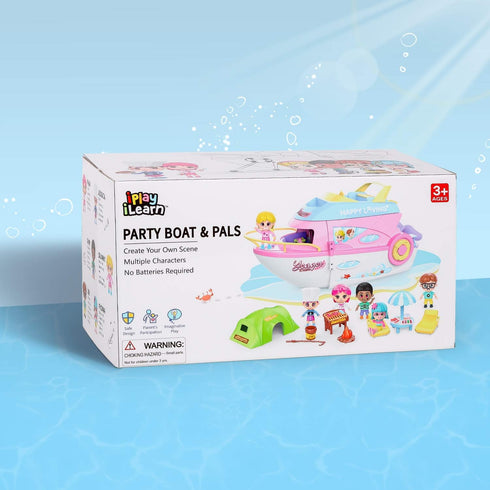 Playset 3-5, Set 4 5 6 iPlay, iLearn Boat Dollhouse for Girls Kids Pretend Play Doll House W/ Cruise Ship, Dolls
