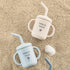 Stephan Baby Sippy Cups - Soft Silicone Training Cup with Lid & Straw, 4-Ounce, Beach Bum