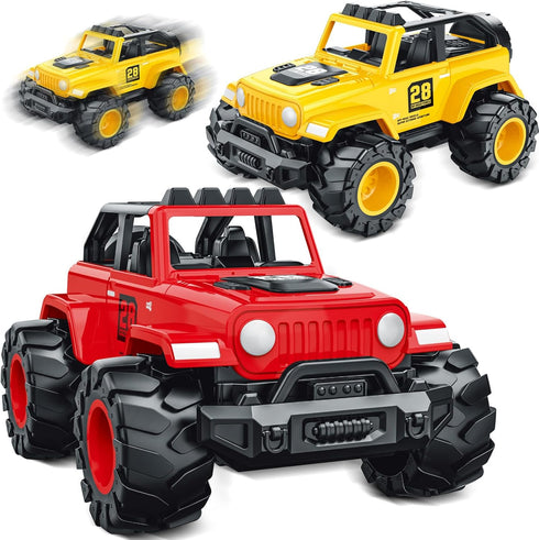 Toddler Boy Toys for Ages 3-4, Friction Powered Truck Toys Vehicles Set,
