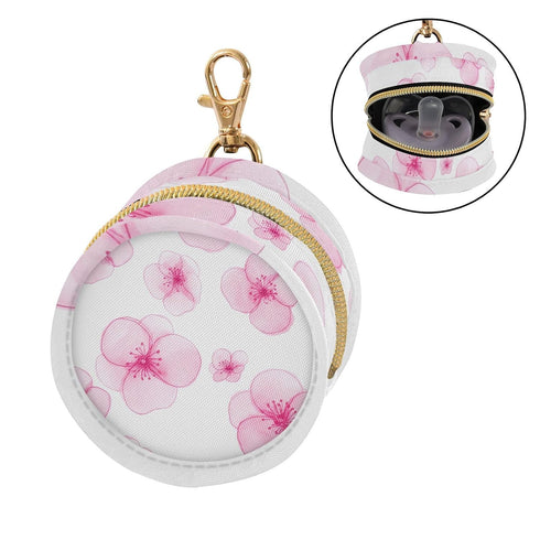 Cherry Blossom Round Pacifier Storage Case with Zipper, Portable Pacifier Case for Travel, Diaper Bag & Purse, Pacifier