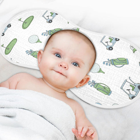 Qinllo 2 Pack 22" 11" Muslin Burp Cloths Golf Car White Cotton Baby Burp Cloths Ultra Absorbent Burping Cloth Soft Spit