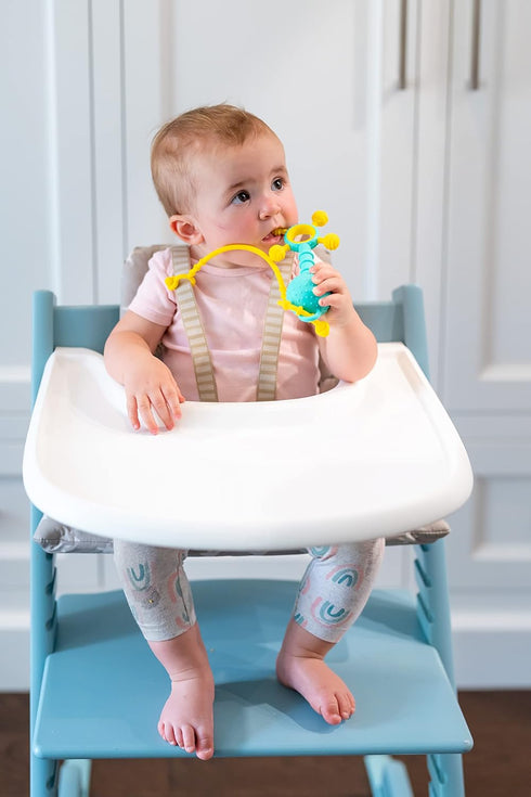 Mobi Liinklz Silicone Tethers - Baby Toy Holder Straps, Stroller & High Chair Toy Safety Straps, Cool Colors (Pack of 3)