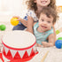 Kids 8 Inch Wooden Drum Set with 2 Drumsticks, Musical Instrument for Toddlers Boys Girls