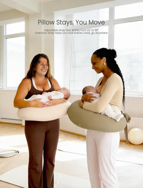 2-Pack lulumoon Muslin Nursing Pillow Covers - Cotton Slipcovers for Breastfeeding Pillow - Extended Adjustable Strap