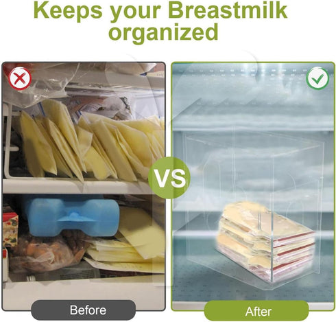 NOENNULL Milk Bag Storage Containers, Breast Milk Storage Containers, Acrylic, Transparent, Removable Breast Milk Bag