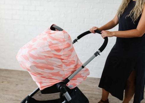 Copper Pearl Multi-Use Cover: Car Seat Covers, Nursing Cover, Stroller Cover for Sun, Stretchy Fabric, All-Season Use,