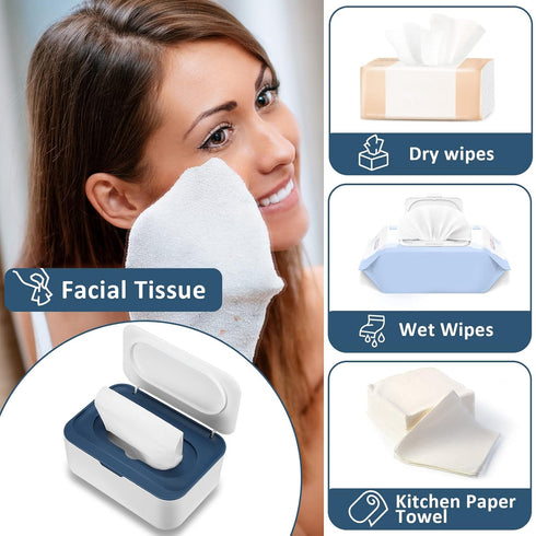 6 Pack Baby Wipes Dispenser Wipe Holder with Lids Refillable Container with Sealing Design Keeps Fresh Easy Open