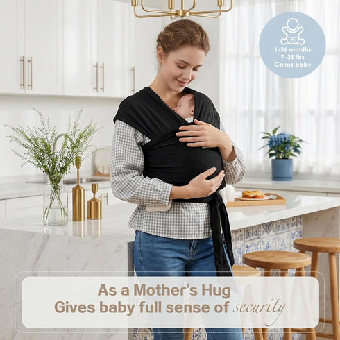 Newborn(7-35lbs), Cozy Baby Wrap Carrier, Baby Carrier Wrap Cotton Baby Sling Carriers Wearing Wrap Hands Free, Newborn